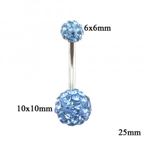 Piercing Damă din Inox chirurgical 316L — Albastru cu stras - Img 3