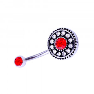 Piercing Damă din Inox chirurgical 316L — Argintiu cu cristal - Img 3