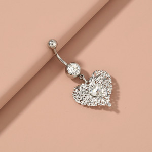 Piercing Damă din Inox chirurgical 316L — Argintiu cu cristal - Img 3