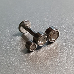 Piercing Damă din Inox chirurgical 316L — Argintiu cu cristal - Img 6