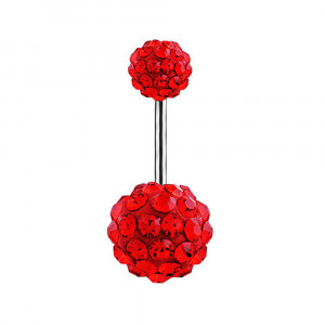 Piercing Damă din Inox chirurgical 316L — Rosu cu stras