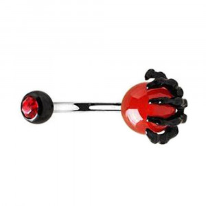 Piercing Damă din Inox chirurgical 316L — Rosu - Img 3