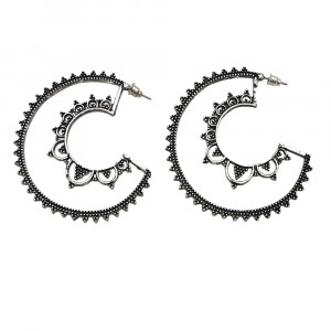 Round Embroidered Earrings