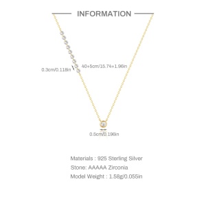 Set Colier si Bratara din Argint 925, cu Zircon, Sic Moda 6106 - Img 5