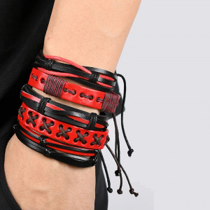 Set of 5 leather bracelets SIC MODA 5625 - Img 7