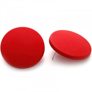 Sic Moda Red Round Earrings 4387Z - Img 3