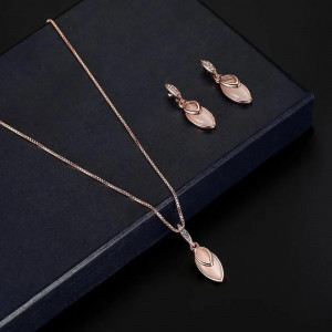 SIC MODA Tear Drop Earrings and Necklace Set 5144 - Img 2