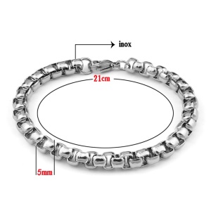 Brățară Bărbătesc din Inox chirurgical 316L — Argintiu - Img 4