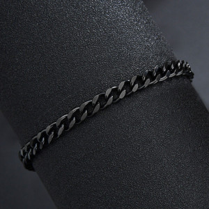Brățară Bărbătesc din Inox chirurgical 316L — Negru - Img 4