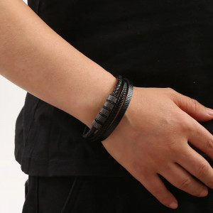 Brățară Bărbătesc din Inox chirurgical 316L — Negru - Img 2