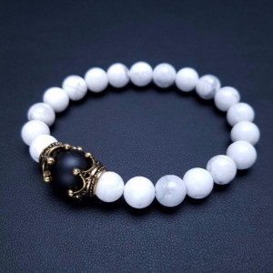 Brățară Bărbătesc din Pietre naturale Howlite - Img 2
