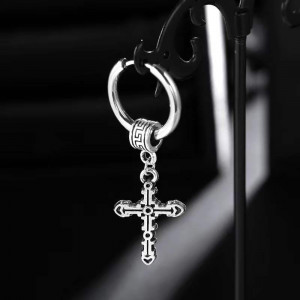 Cercei Bărbătesc din Inox chirurgical 316L — Argintiu - Img 2