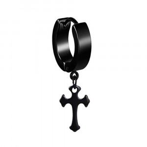 Cercei Bărbătesc din Inox chirurgical 316L — Negru - Img 3