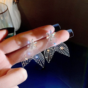 Cercei Damă din Aliaj metalic — Auriu cu cristal - Img 4