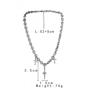 Colier Bărbătesc din Inox chirurgical 316L — Argintiu - Img 4