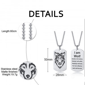 Colier Bărbătesc din Inox chirurgical 316L — Argintiu - Img 5