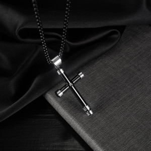 Colier Bărbătesc din Inox chirurgical 316L — Negru - Img 3