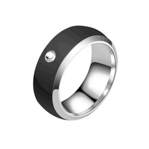 Inel Bărbătesc din Inox chirurgical 316L — Negru cu zirconiu