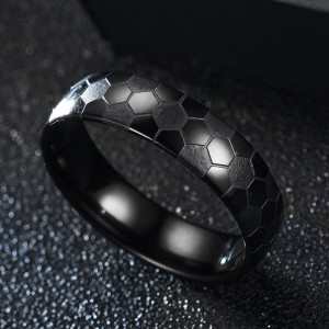 Inel Bărbătesc din Inox chirurgical 316L — Negru - Img 3