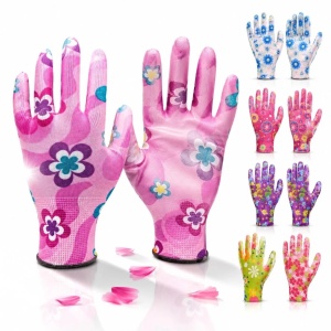 Mănuși pentru grădinărit, 1 pereche, model floral - Img 2