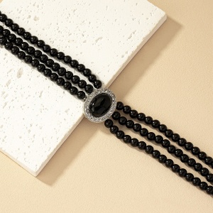 Necklace 3 rows SIC MODA Pearls 5917B - Img 3