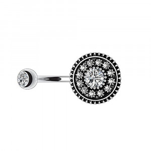 Piercing Damă din Inox chirurgical 316L — Argintiu cu cristal - Img 3