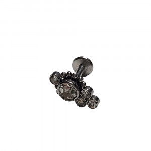 Piercing Damă din Inox chirurgical 316L — Argintiu cu cristal