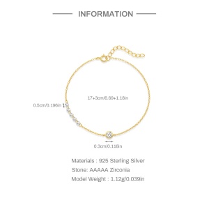 Set Colier și Brățară din Argint 925 cu Zircon - Img 7