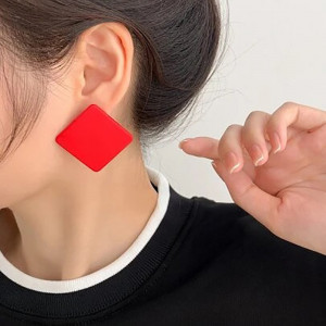 Sic Moda Red Romb Earrings 5708L - Img 5