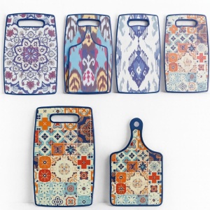 Tocător de bucătărie model mozaic 37 x 23 cm, set 2 bucăți - Img 3