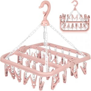 Uscător de rufe pliabil cu 32 de cleme, rotire 360 grade, 33 x 33 cm - Img 3