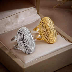 Adjustable Titanium Oval Ring SIC MODA 5089 - Img 2