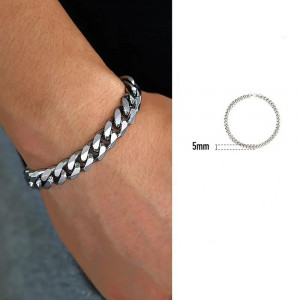 Brățară Bărbătesc din Inox chirurgical 316L — Argintiu - Img 1