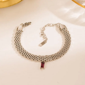 Brățară Damă din Inox chirurgical 316L cu zirconiu - Img 2