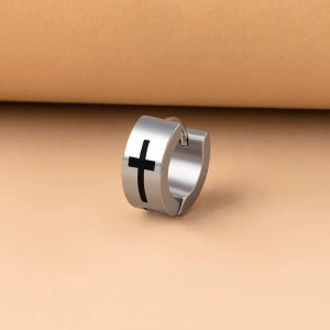 Cercei Bărbătesc din Inox chirurgical 316L — Argintiu - Img 3