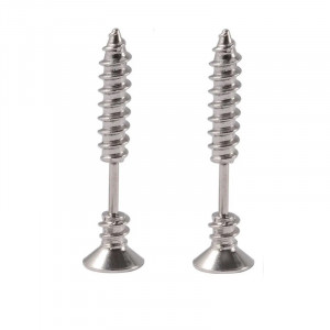 Cercei Bărbătesc din Inox chirurgical 316L — Argintiu - Img 5