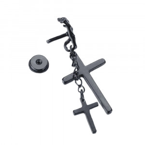 Cercei Bărbătesc din Inox chirurgical 316L — Negru - Img 2
