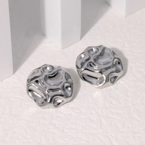 Cercei Damă din Inox chirurgical 316L — Argintiu - Img 2