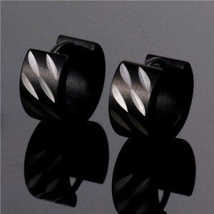 Cercei Damă din Inox chirurgical 316L — Negru - Img 3