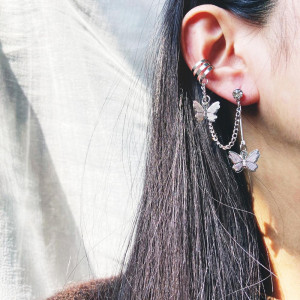 Cercei Ear cuff fluturasi Sic Moda 5471 - Img 3