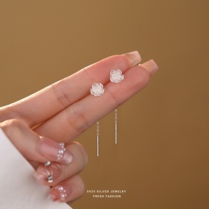 Cercei Eleganti Floare, din Argint 925, Sic Moda 6103 - Img 3