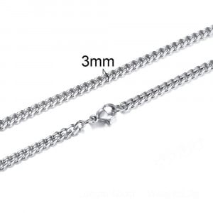 Colier Bărbătesc din Inox chirurgical 316L — Argintiu - Img 2