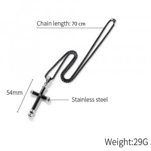 Colier Bărbătesc din Inox chirurgical 316L — Negru - Img 4