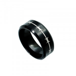 Inel Bărbătesc din Inox chirurgical 316L — Negru
