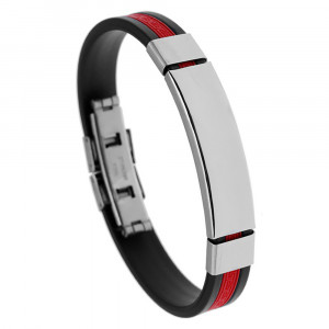 Men's stainless steel and silicone bracelet 4353 - Img 2