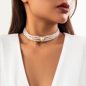 Necklace 3 rows SIC MODA Pearls 5918 - Img 1