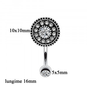 Piercing Damă din Inox chirurgical 316L — Argintiu cu cristal - Img 4