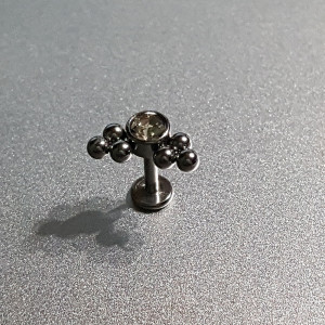 Piercing Damă din Inox chirurgical 316L — Argintiu cu cristal - Img 6