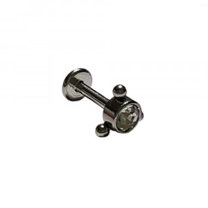 Piercing Damă din Inox chirurgical 316L — Argintiu cu cristal
