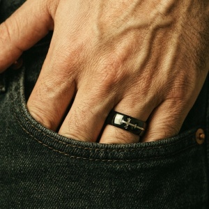 SIC MODA 4017 Stainless Steel Stainless Steel Cross Ring - Img 2